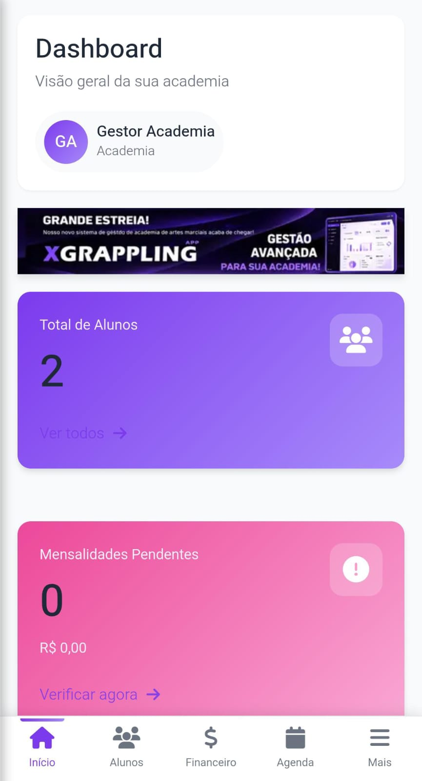 XGrappling Gestor Dashboard